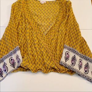 Xhilaration boho crop wrap top